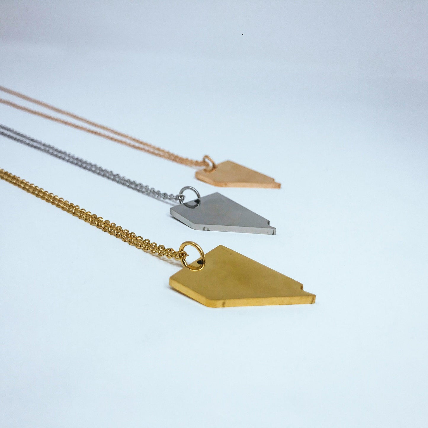 Nevada State Silhouette Necklaces in 3 different colors: Gold, Silver & Rose Gold