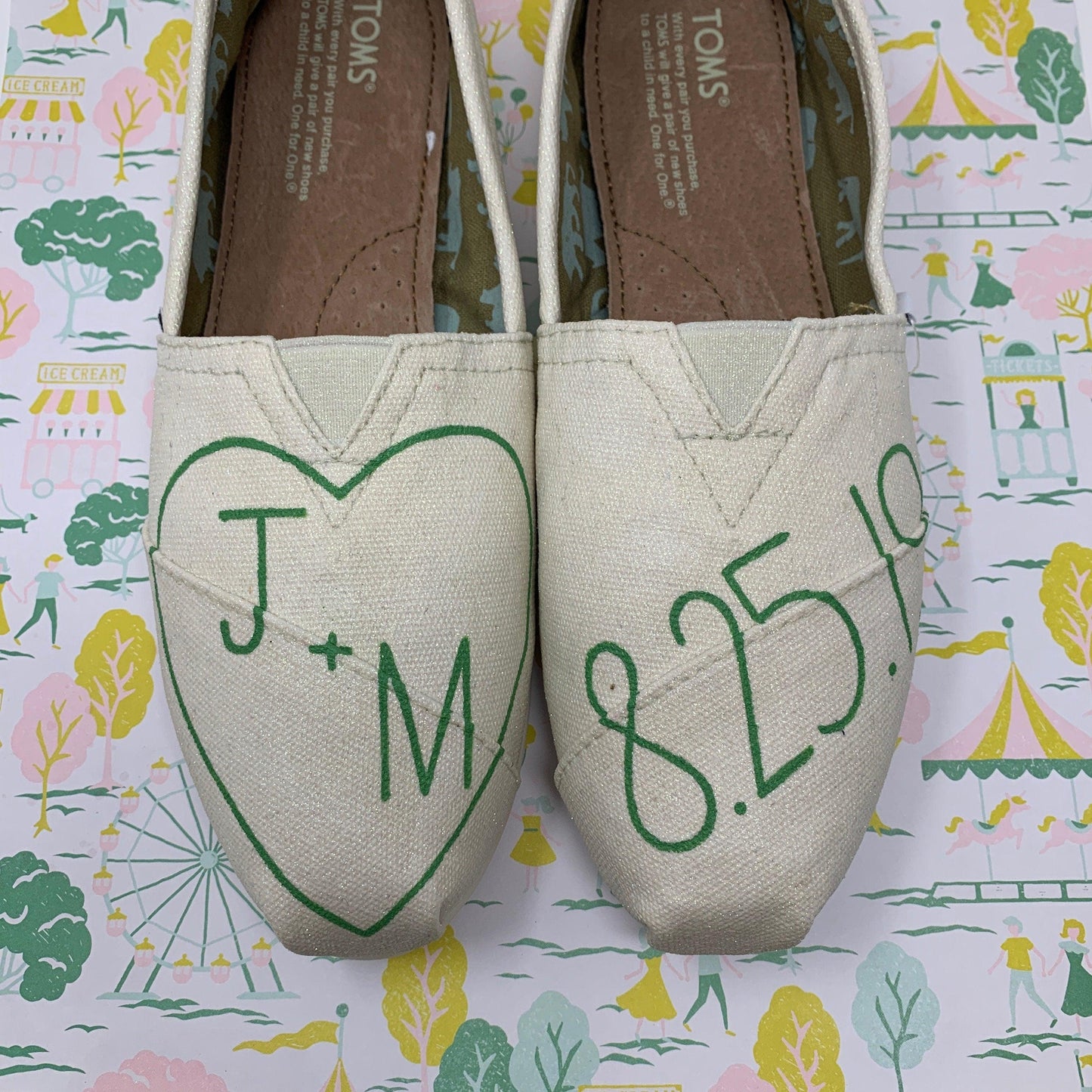 Heart with Initials Wedding Shoes