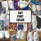 reference chart for different fonts to have painted on wedding shoes by ButterMakesMeHappy