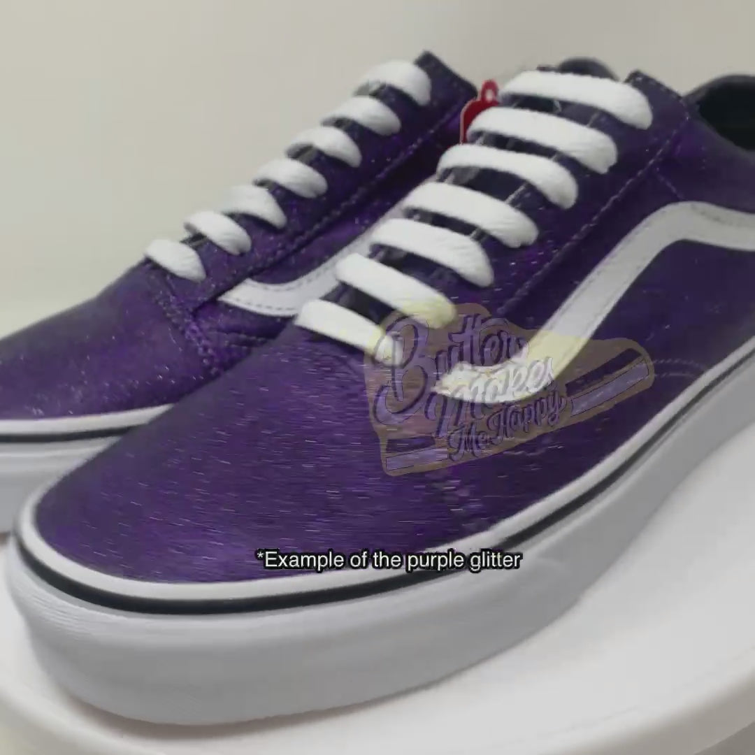 Purple glitter checkered vans best sale