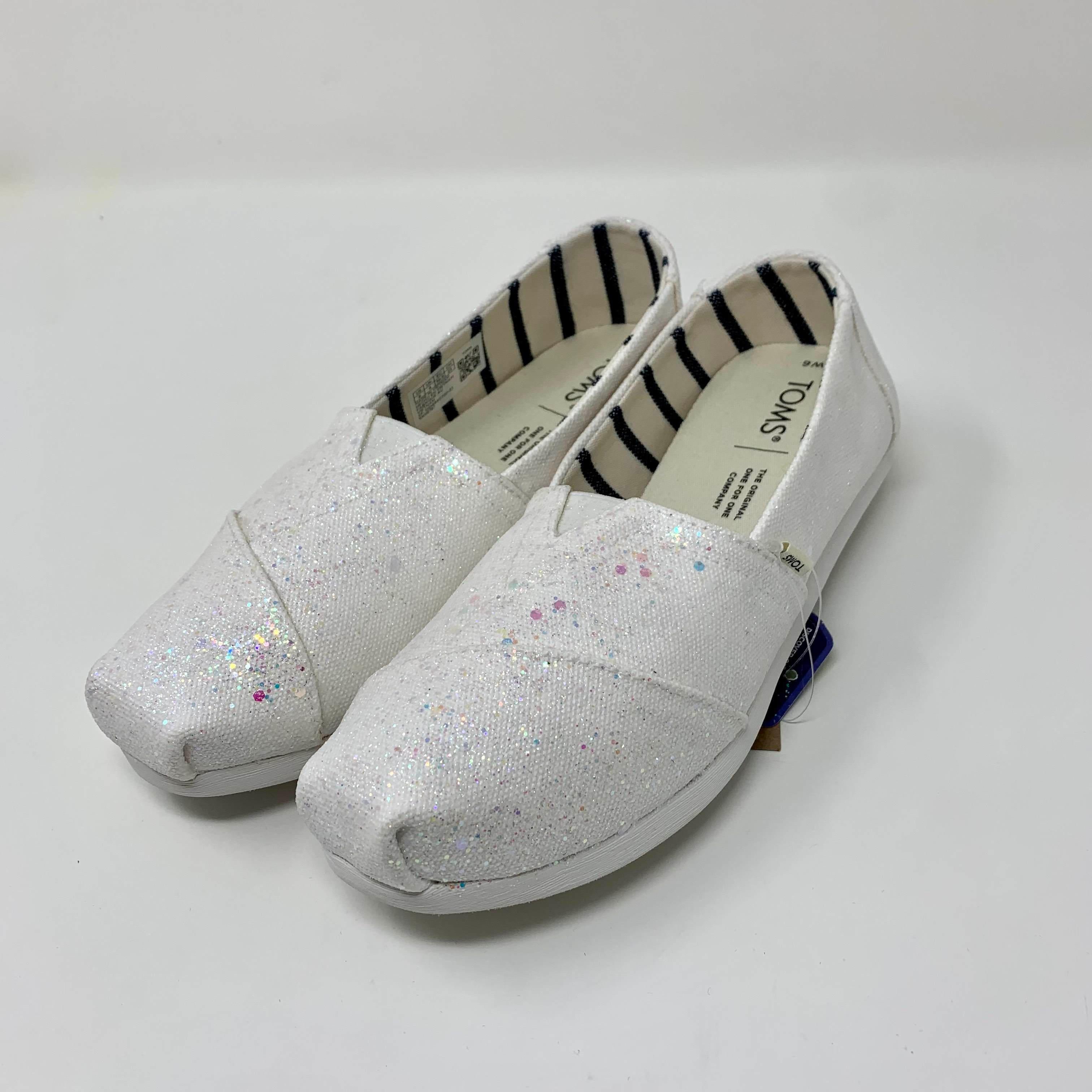 White 2025 glitter toms