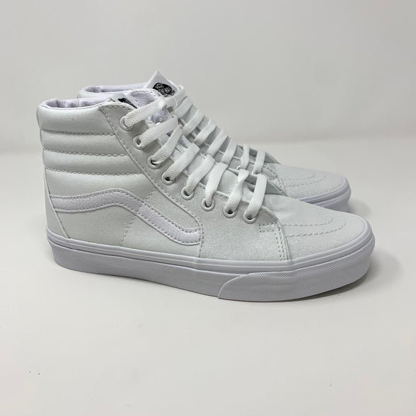 White Glitter SK8-Hi Vans - ButterMakesMeHappy