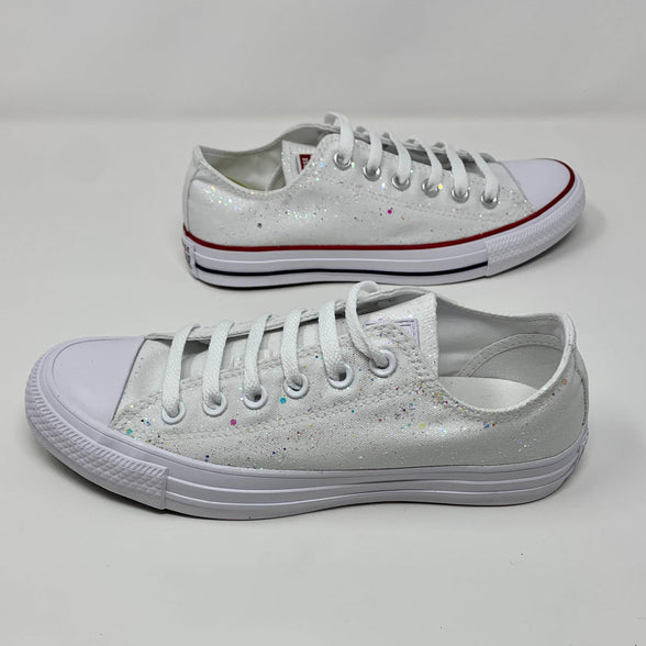 White Crystal Glitter Converse - ButterMakesMeHappy
