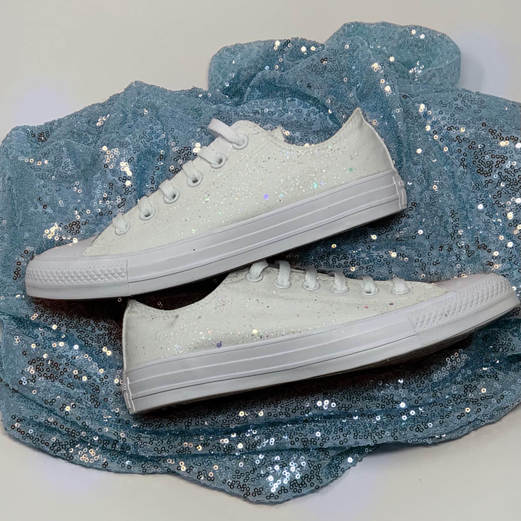 White Crystal Glitter Converse - ButterMakesMeHappy