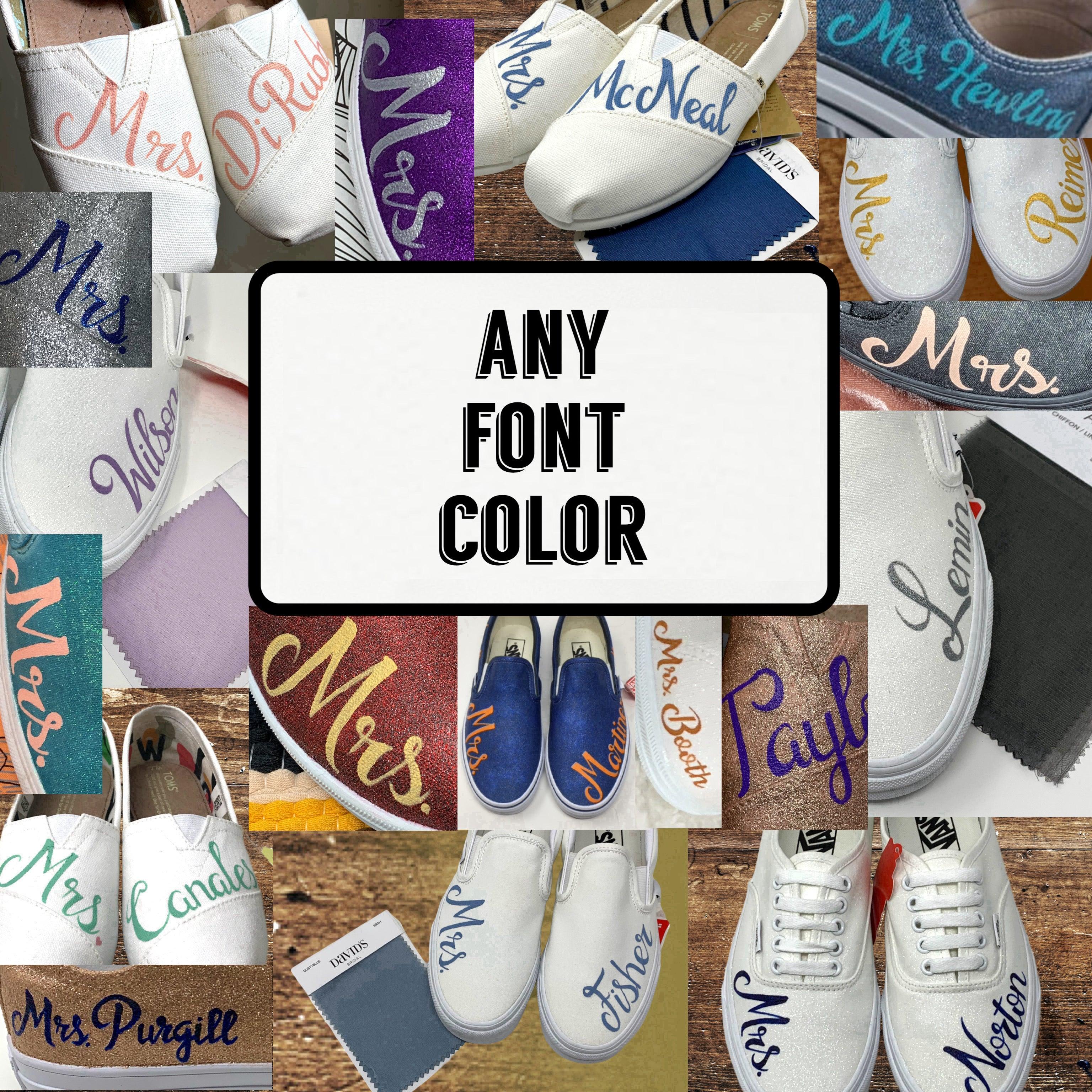 Pick Your Brand Colors Custom Just Married Shoes Vans Sk8 Hi White Canvas