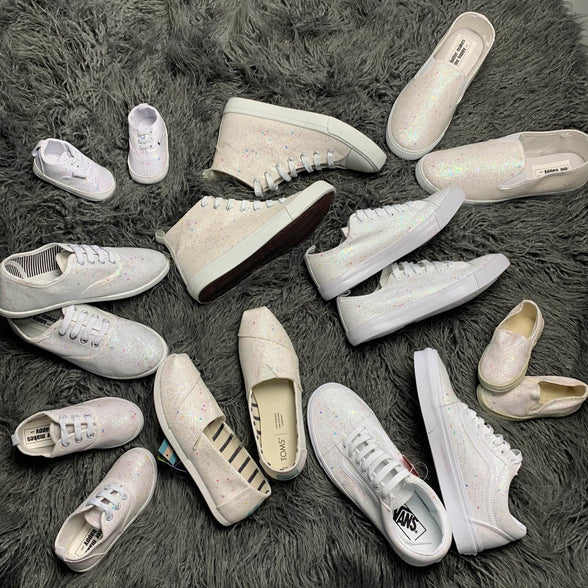 White Crystal Glitter Shoes - ButterMakesMeHappy