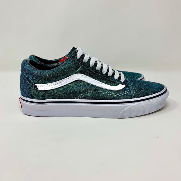 Emerald Glitter Old Skool Vans - ButterMakesMeHappy