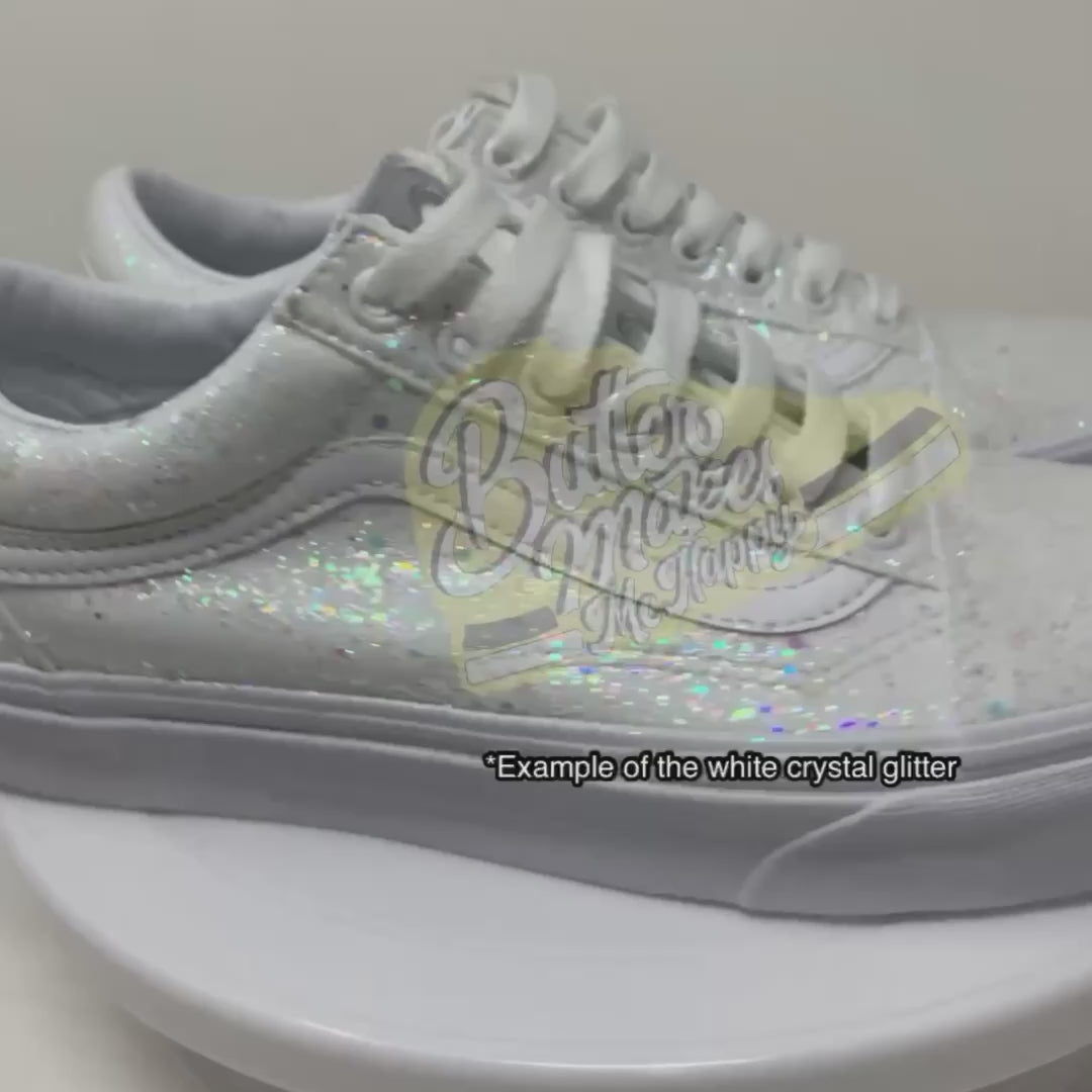 White clearance glitter vans