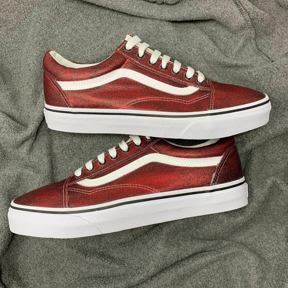 Wine Glitter Old Skool Vans - ButterMakesMeHappy