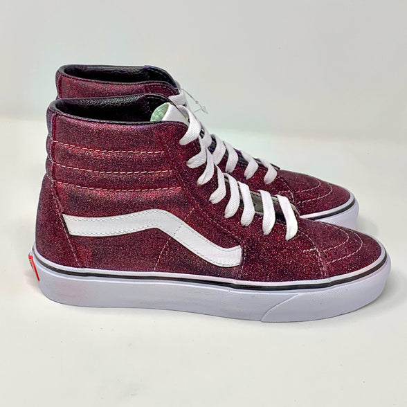 Wine Glitter SK8-Hi Vans - ButterMakesMeHappy