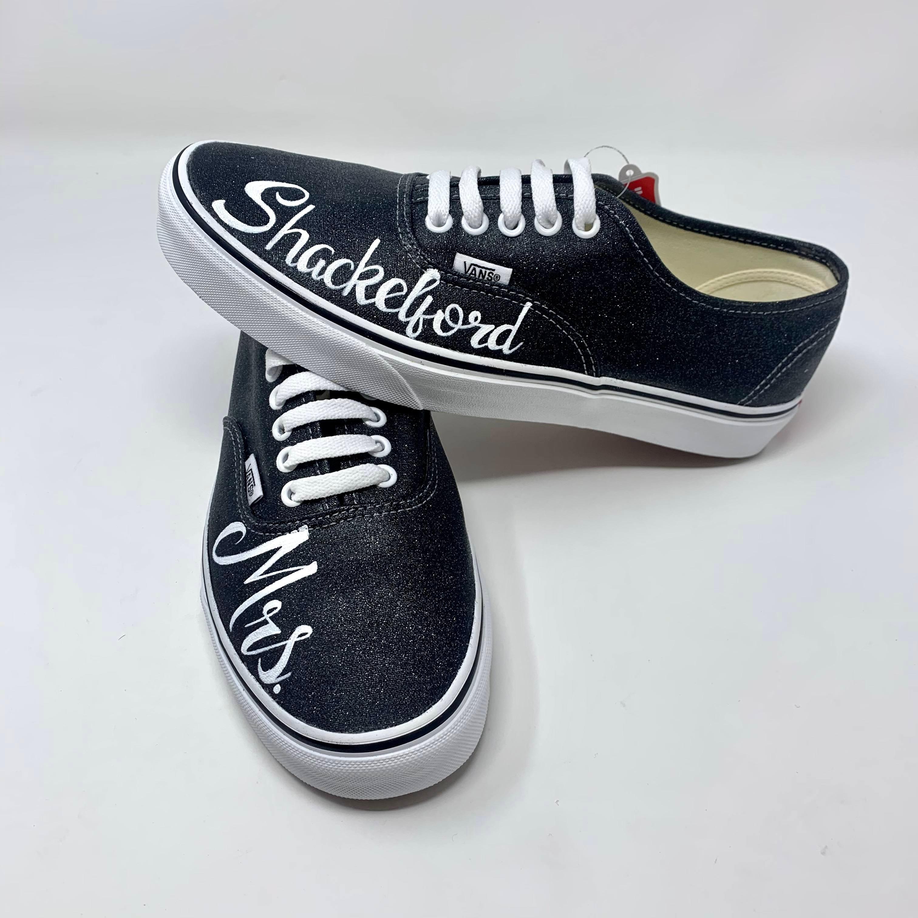 Personalized Black Bridal Vans ButterMakesMeHappy