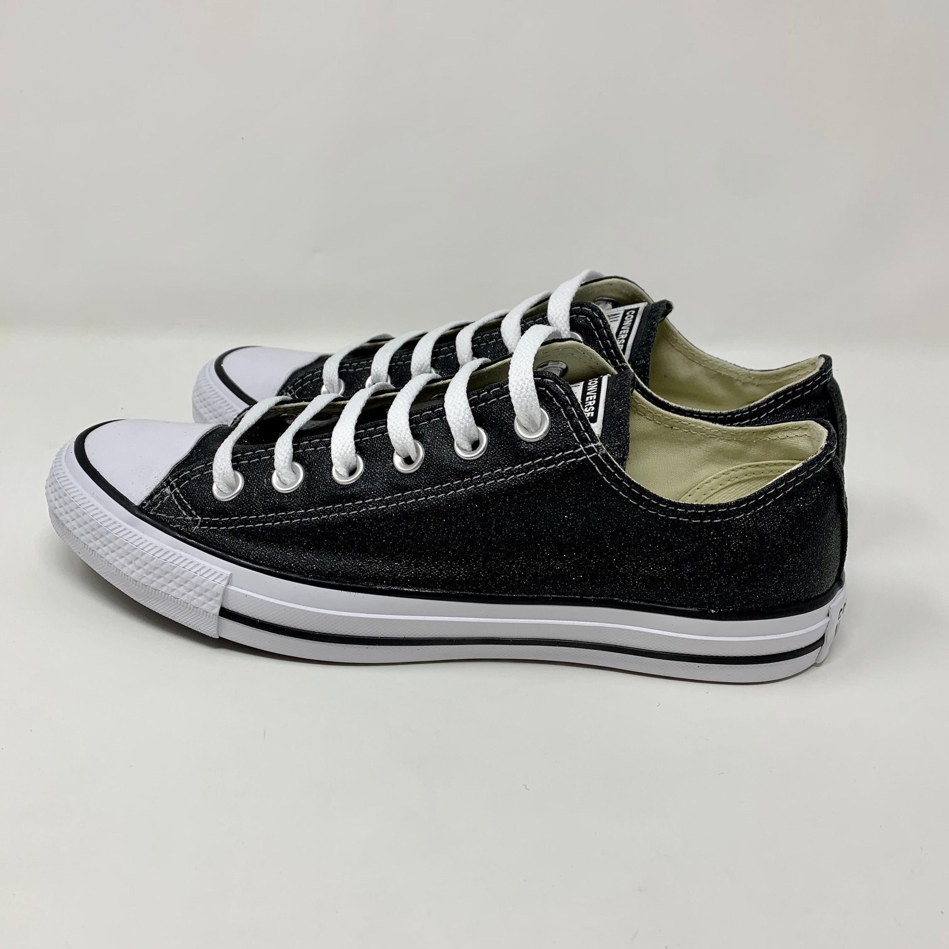 Converse black sparkle on sale shoes