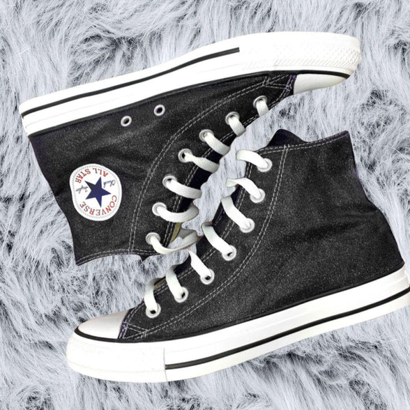Black Glitter Hi Top Converse - ButterMakesMeHappy