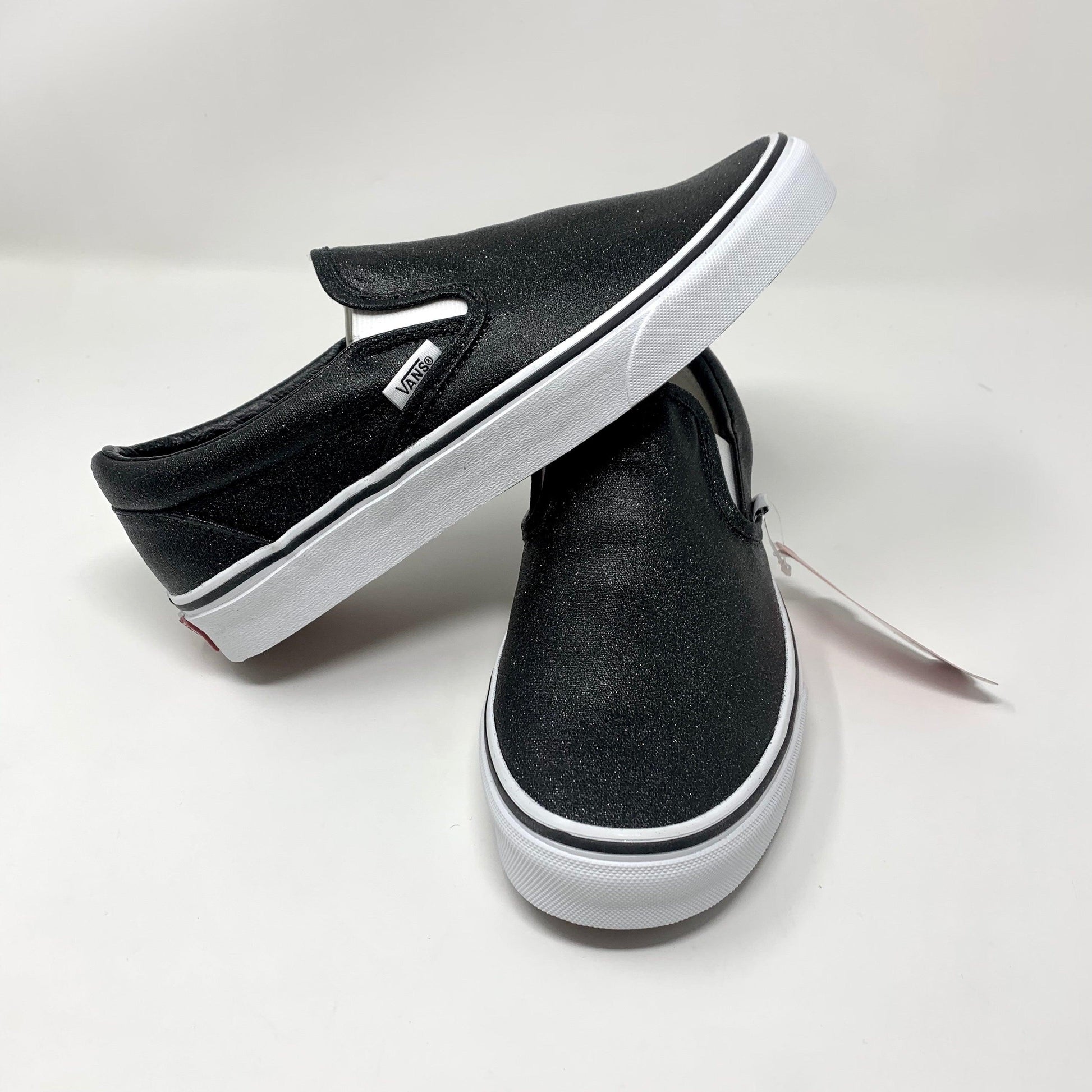 Vans Slip On Black Vans With Glitter Sole Sparkly Black Glitter