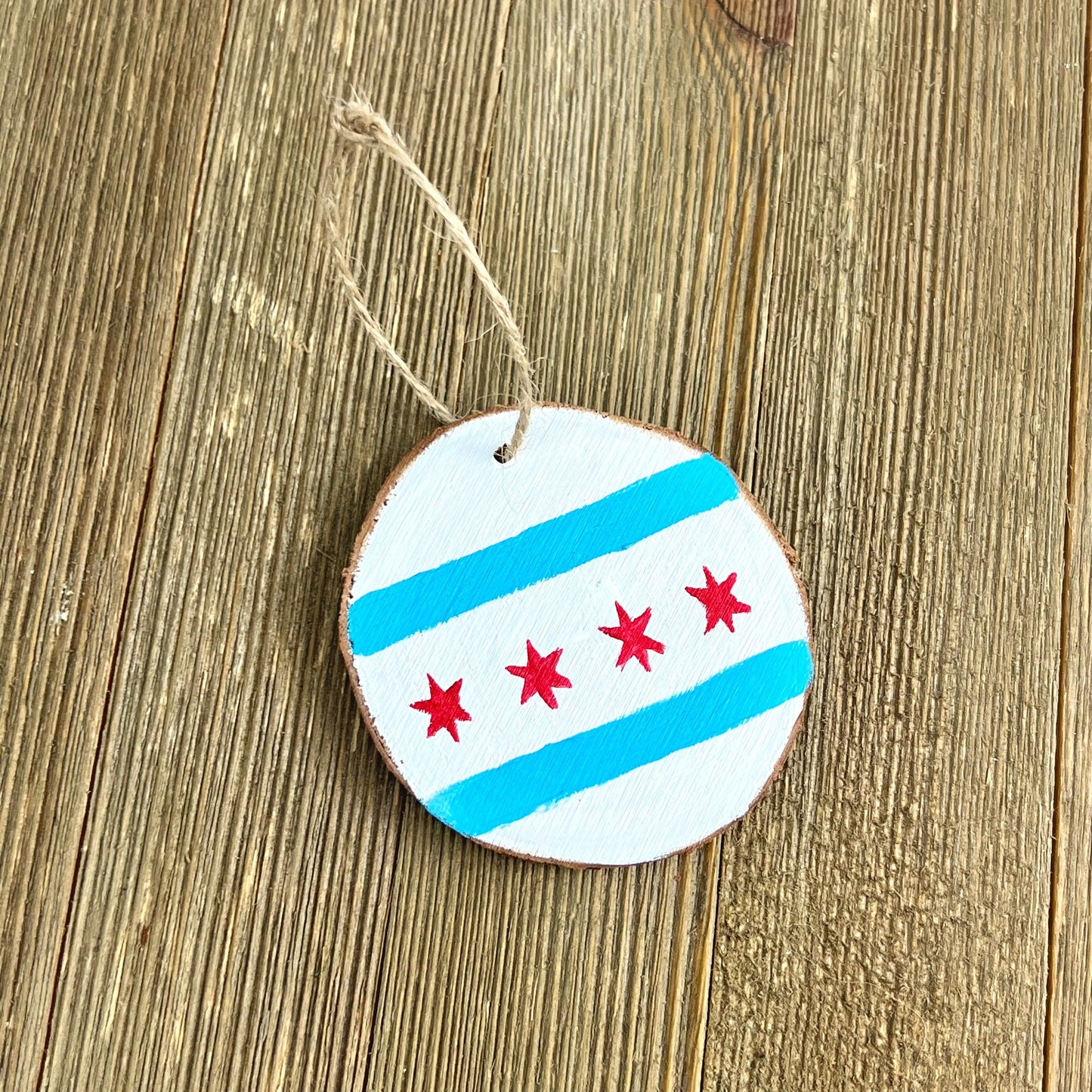Hand Painted Chicago Wood Ornament