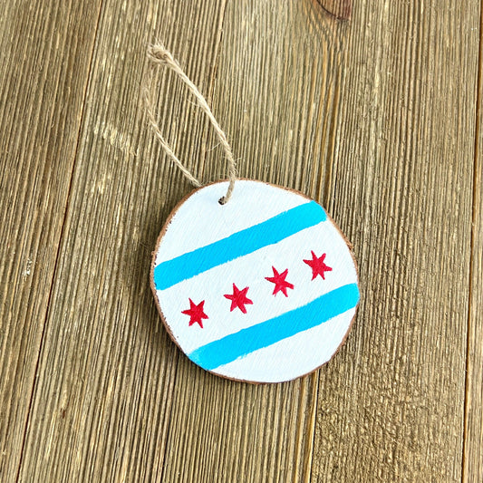 Hand Painted Chicago Wood Ornament