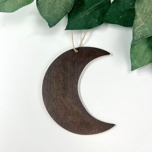 Wooden Moon Ornament Set