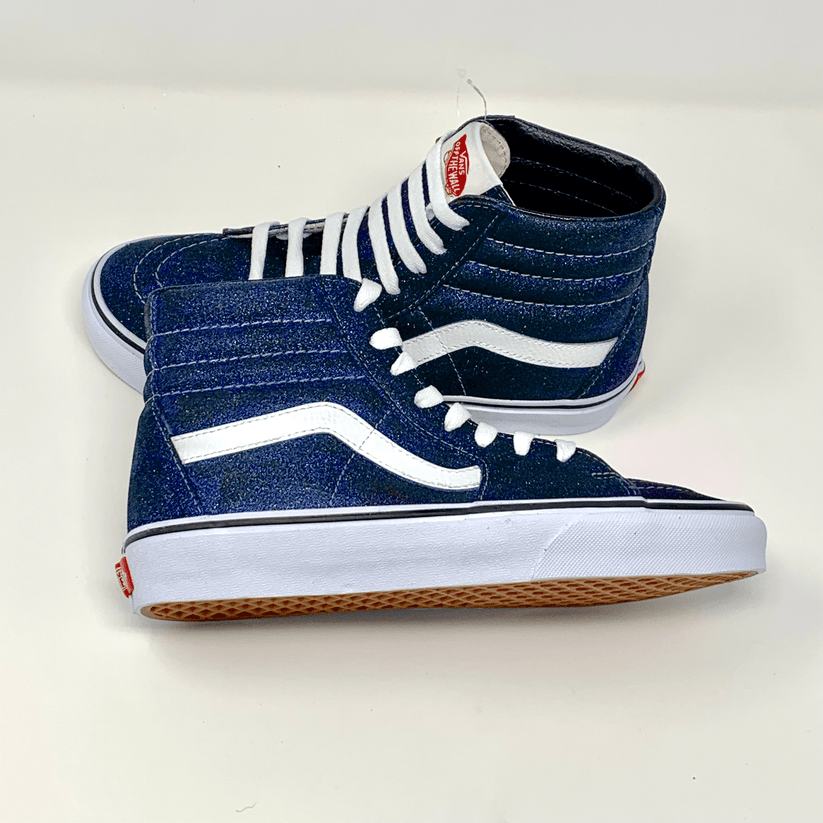 Sparkly Navy Glitter SK8-Hi Vans – ButterMakesMeHappy