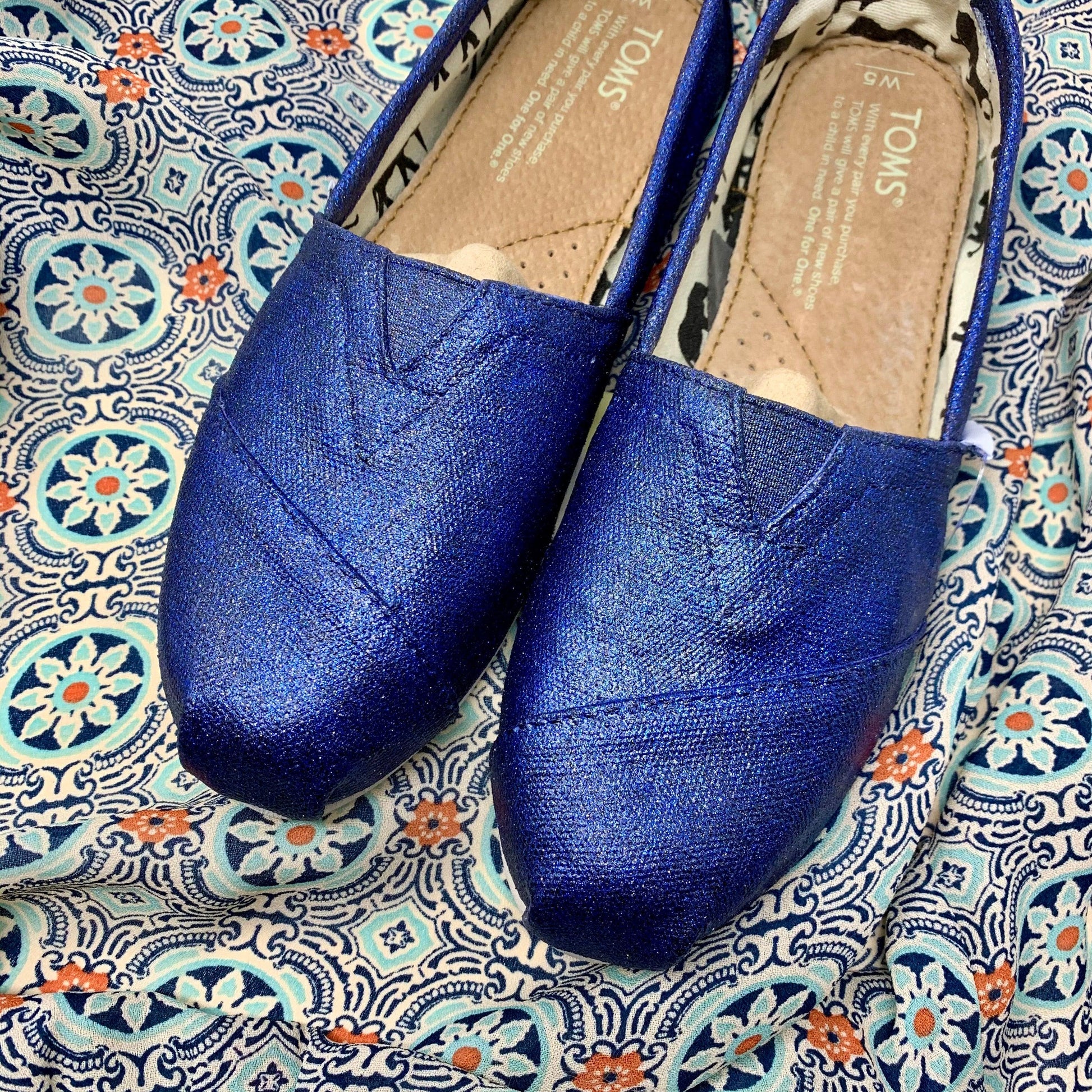 Navy Glitter TOMS - ButterMakesMeHappy
