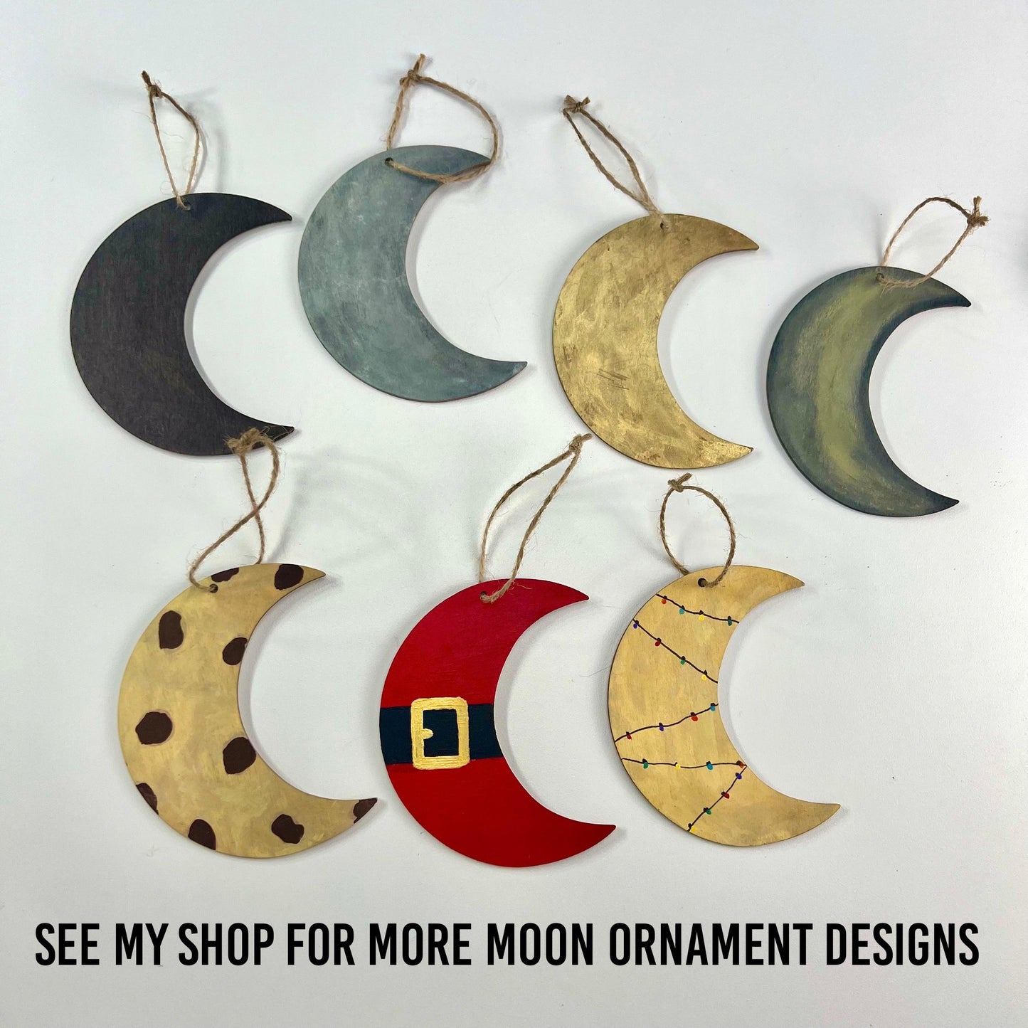 Chocolate Chip Moon Ornament Set
