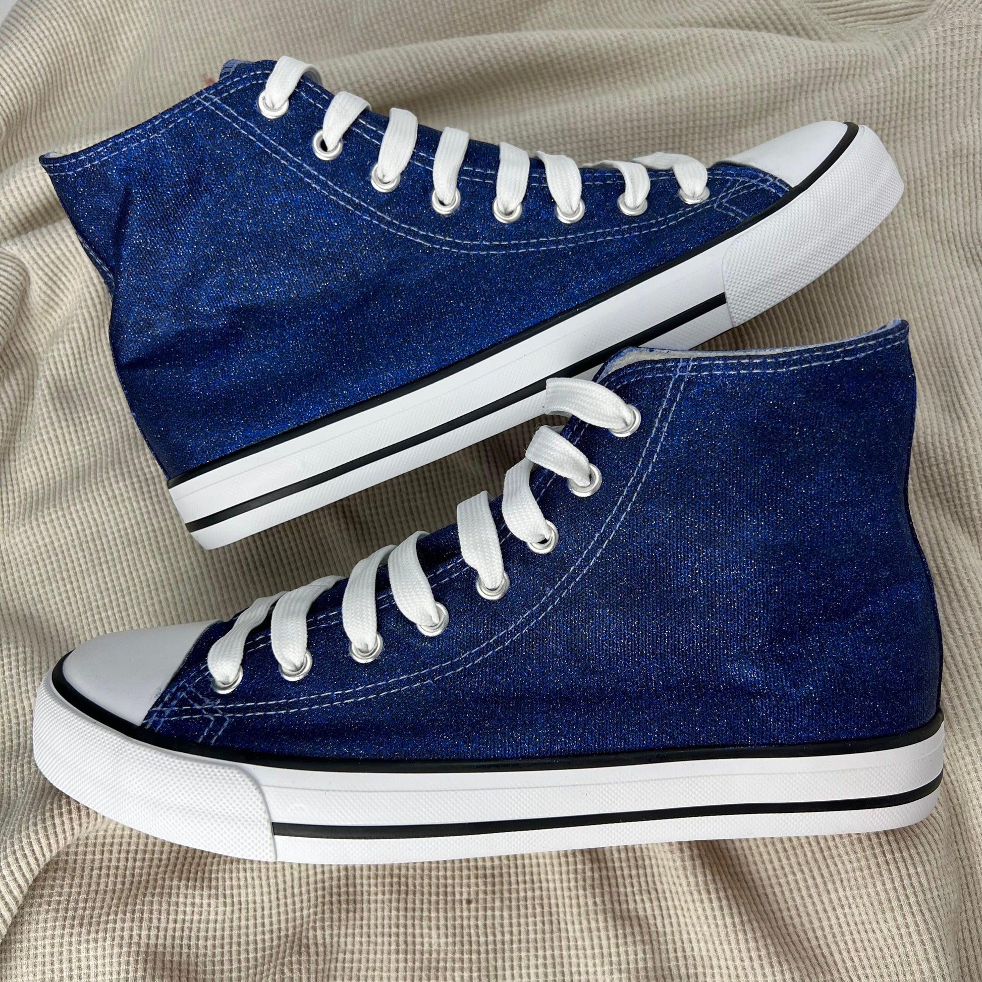 Navy Glitter Hi Top Converse - ButterMakesMeHappy