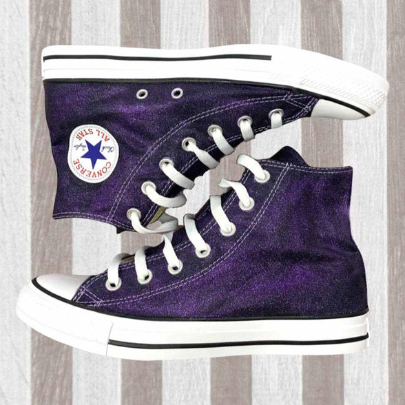 Purple Glitter Hi Top Converse - ButterMakesMeHappy