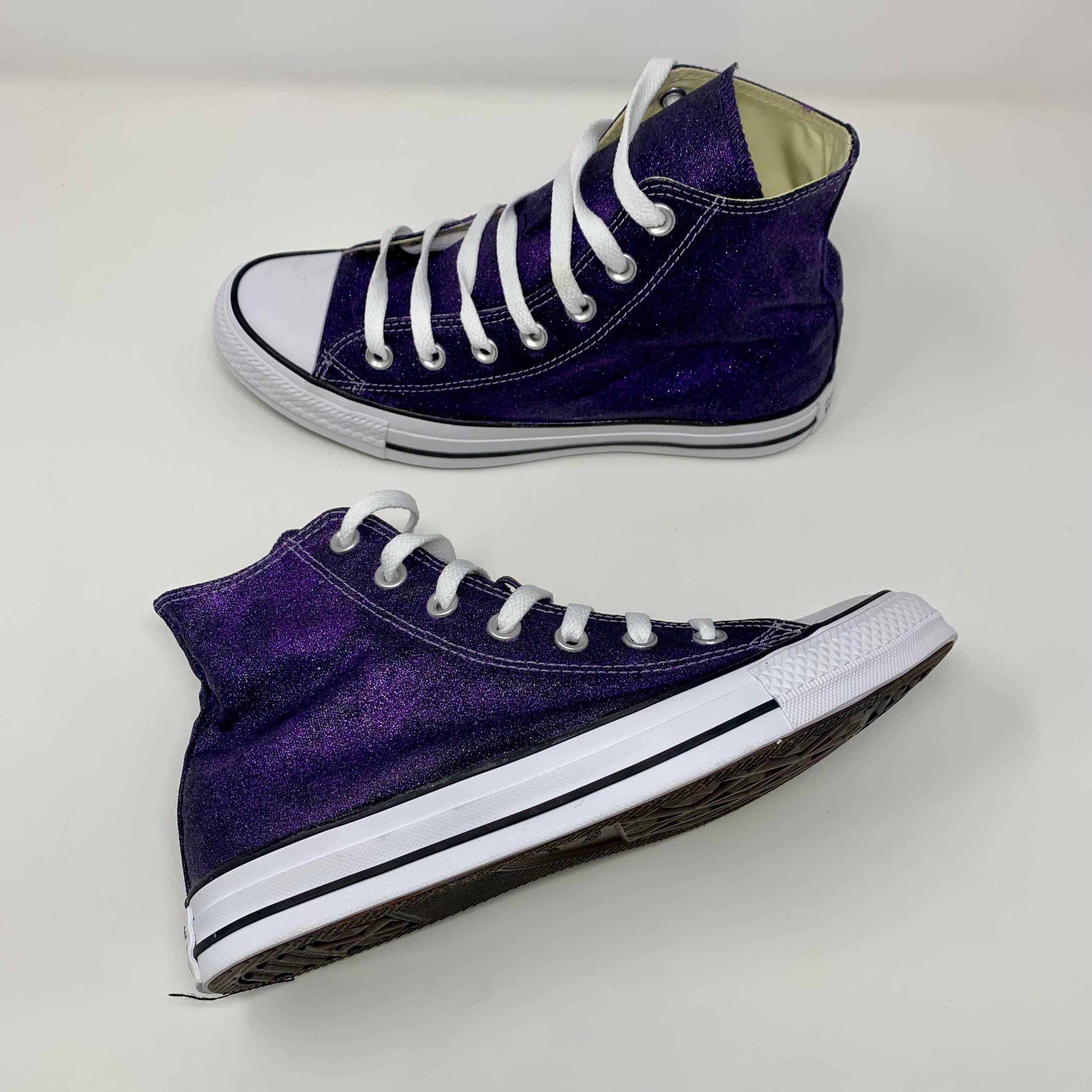 Sparkly Purple Glitter Hi Top Converse – ButterMakesMeHappy