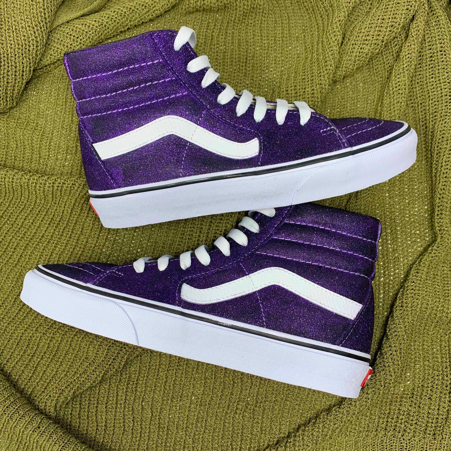 Purple Glitter SK8-Hi Vans - ButterMakesMeHappy