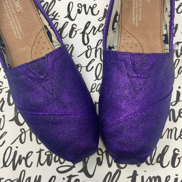 Purple Glitter TOMS - ButterMakesMeHappy