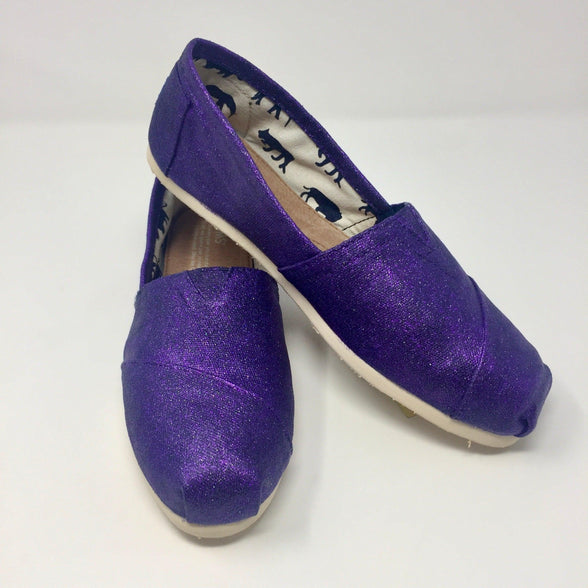 Purple Glitter TOMS - ButterMakesMeHappy