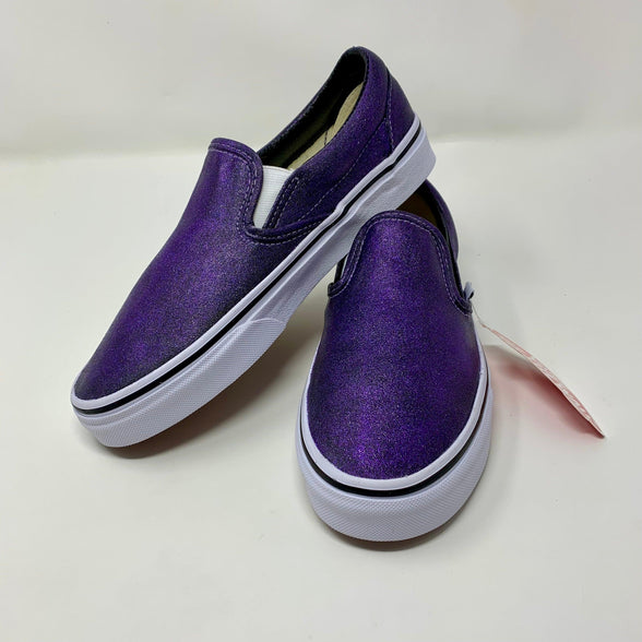 Purple Glitter Slip On Vans - ButterMakesMeHappy