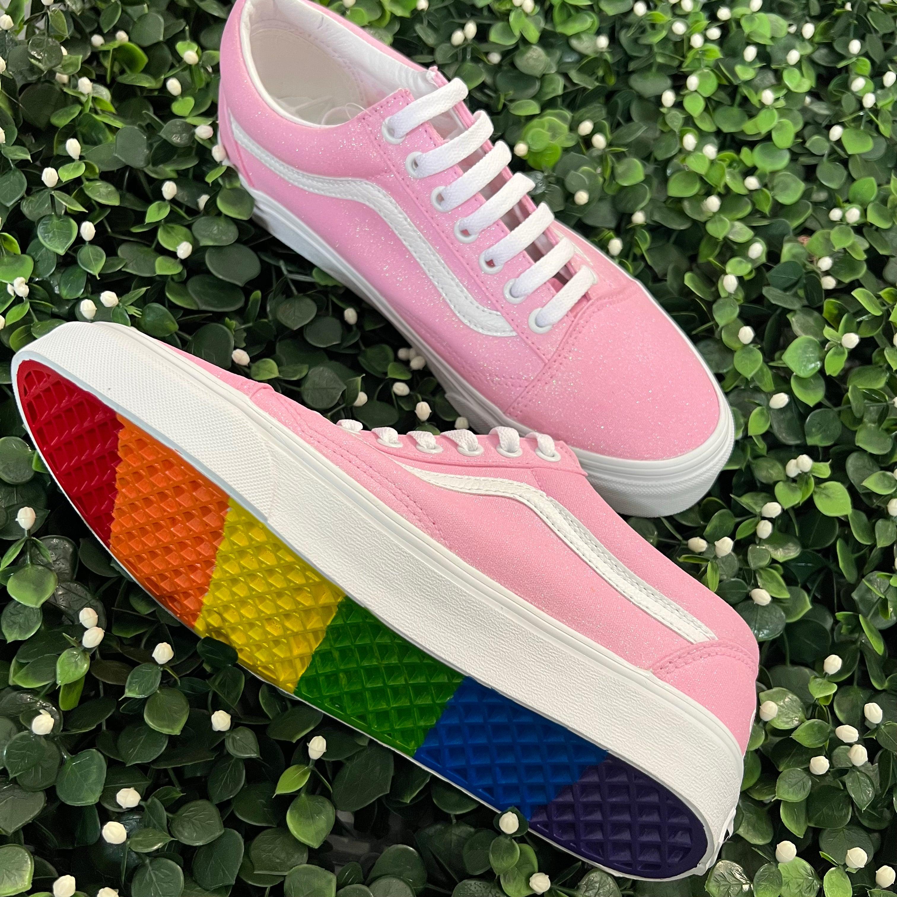 Comfortable Custom Painted Rainbow Bottom Vans ButterMakesMeHappy