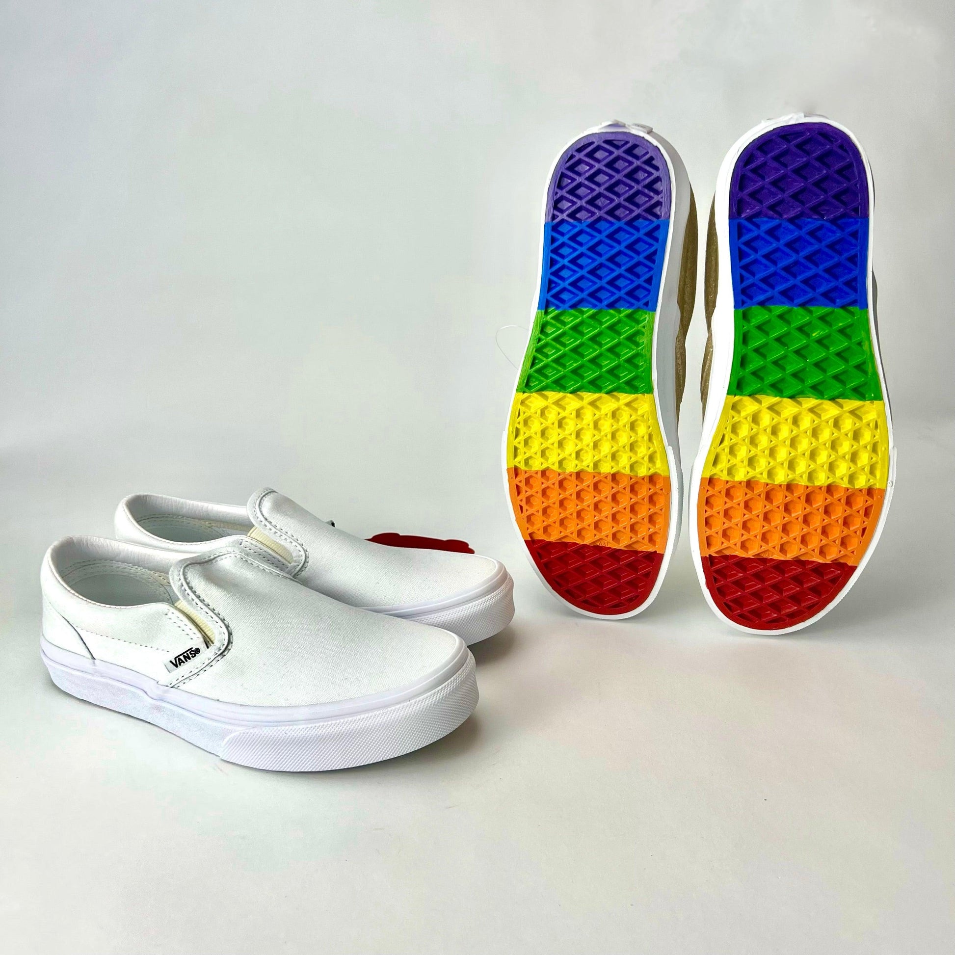 Vans shoes with rainbow bottom Clearance