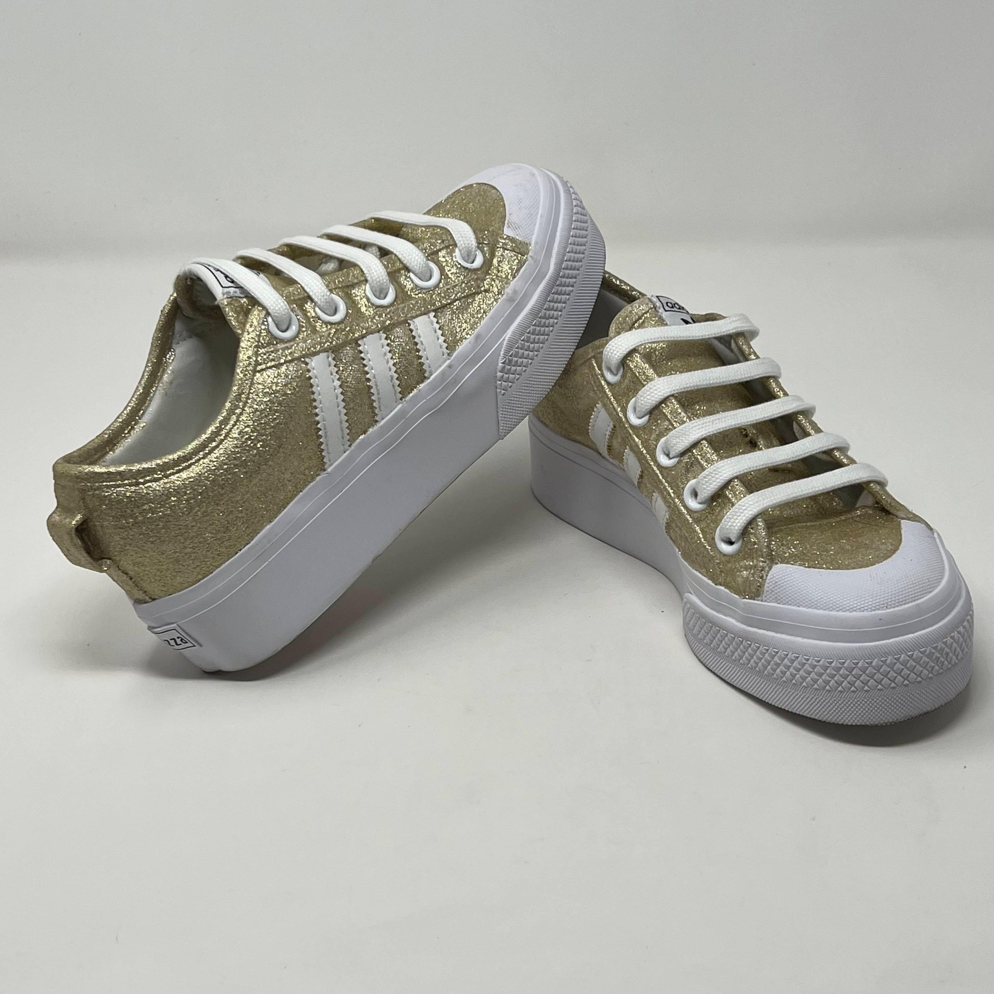 Sparkly Gold Glitter Adidas Nizza Platform Shoes – ButterMakesMeHappy