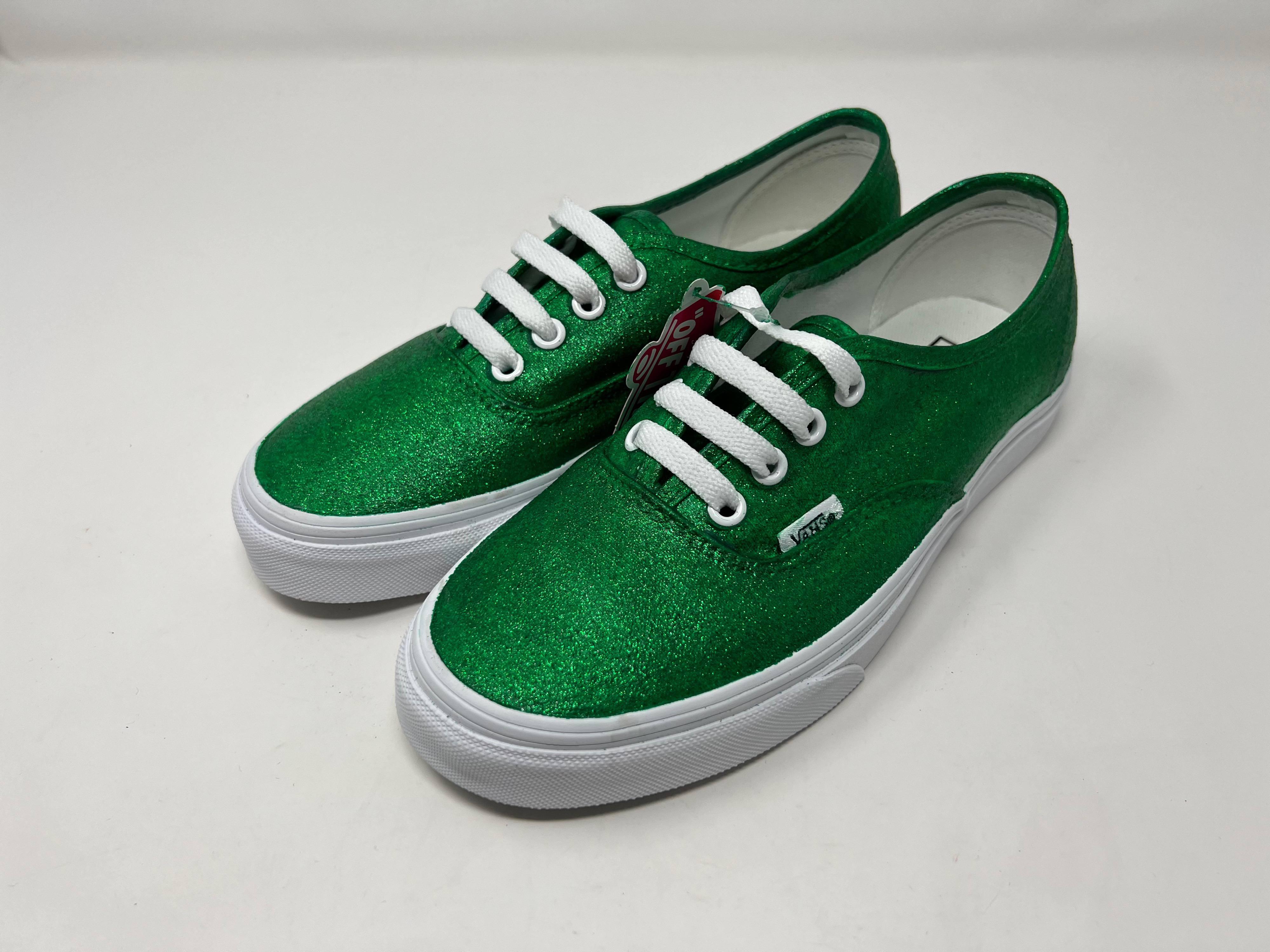 Green glitter cheap vans