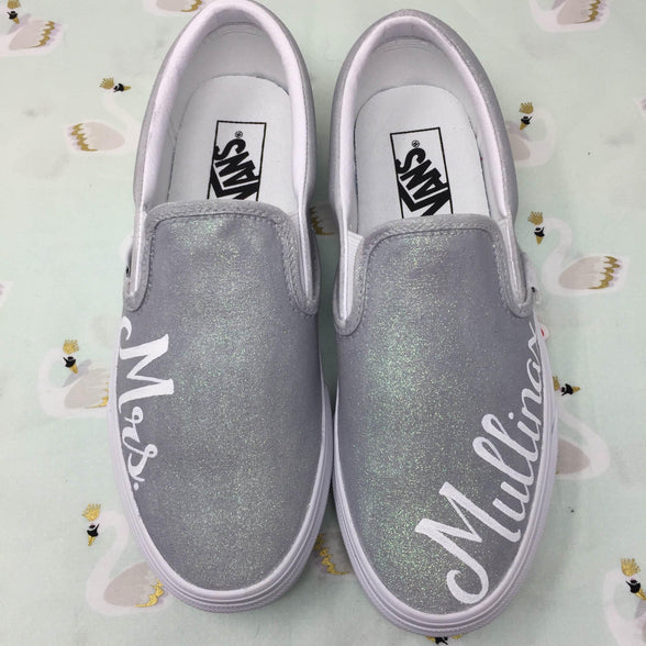 Grey Glitter Wedding Shoes