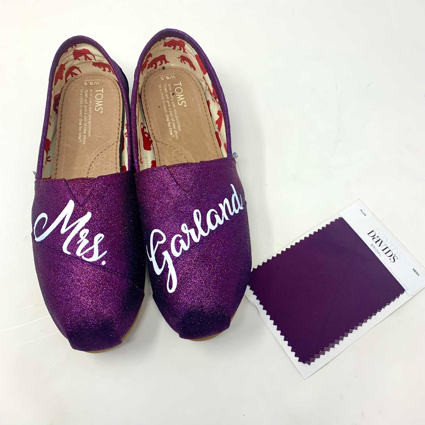 Mrs. Plum Glitter Wedding Shoes