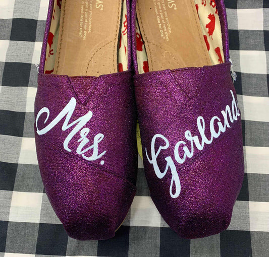Mrs. Plum Glitter Wedding Shoes
