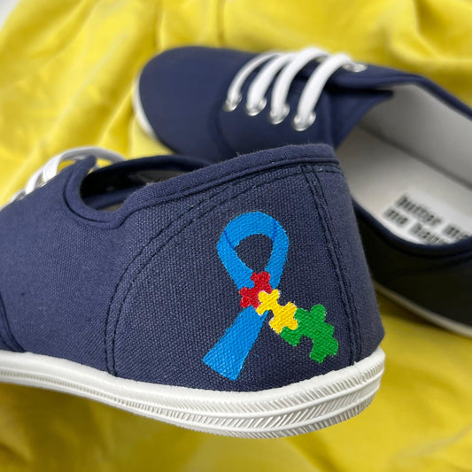 Autism Awareness Puzzle Ribbon Shoes
