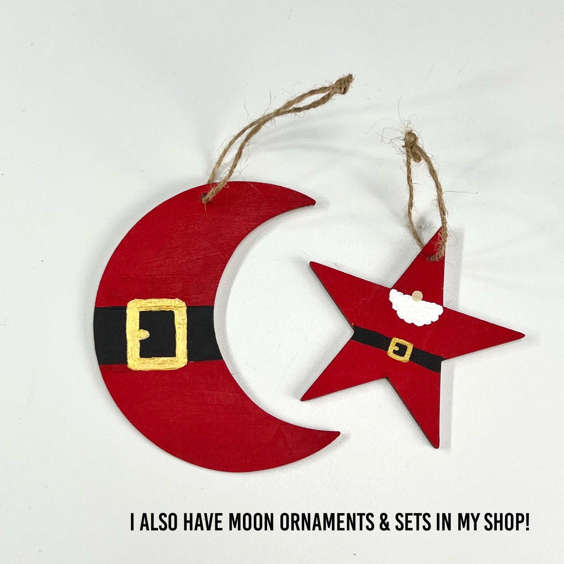 Santa Star Ornament Set