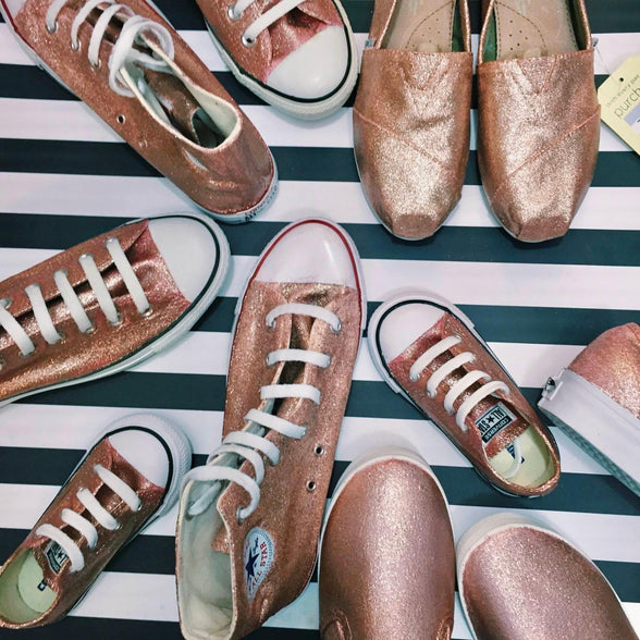 Rose Gold Glitter Shoes - ButterMakesMeHappy