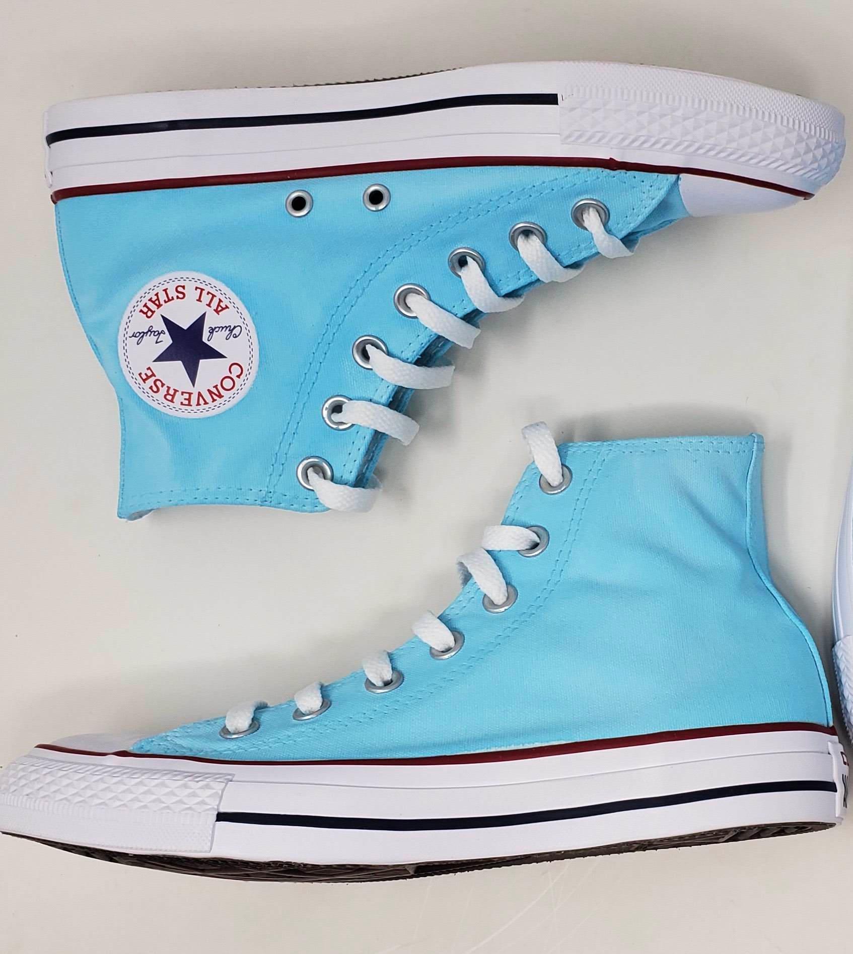 Light blue converse boots best sale