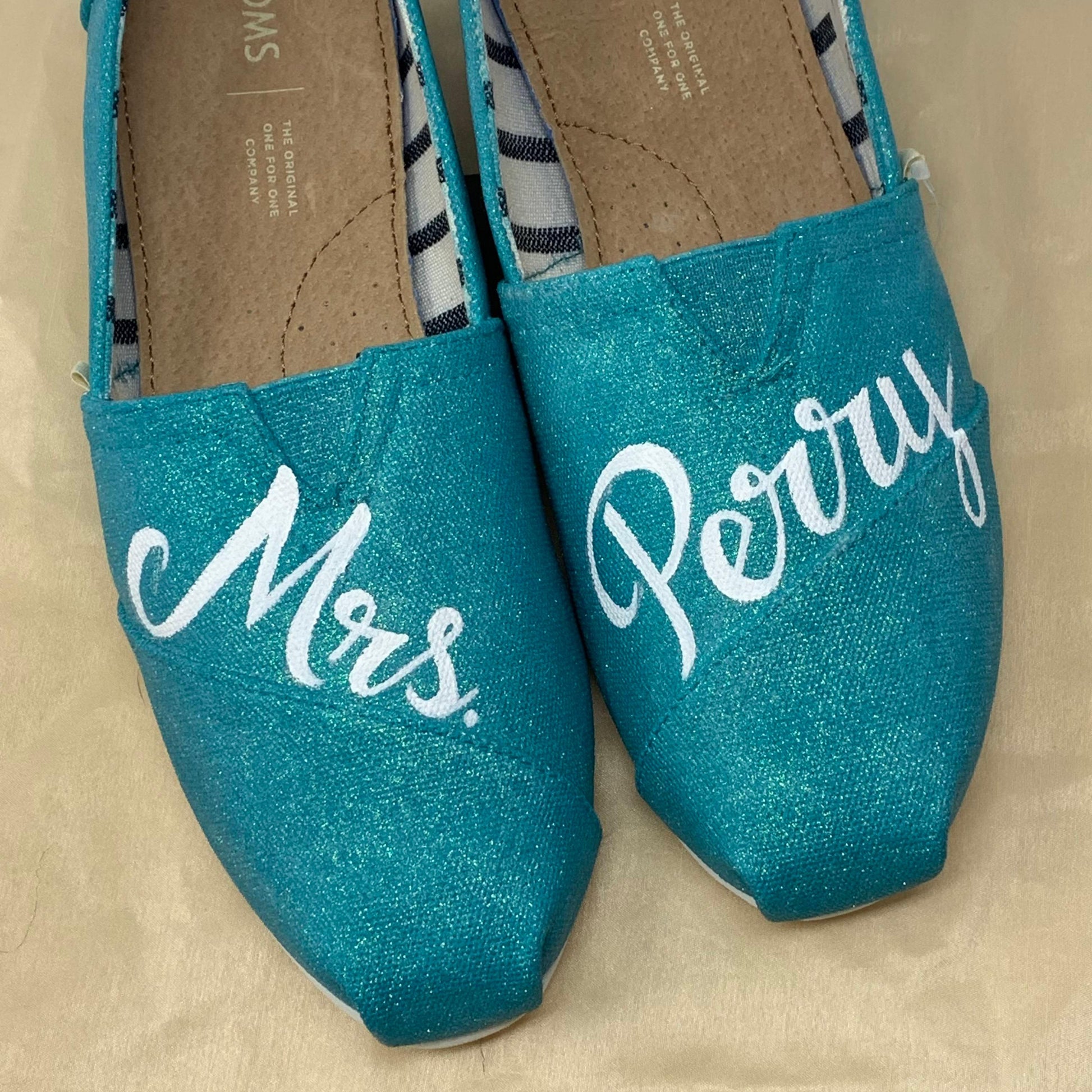 Teal Mrs. Wedding Shoes