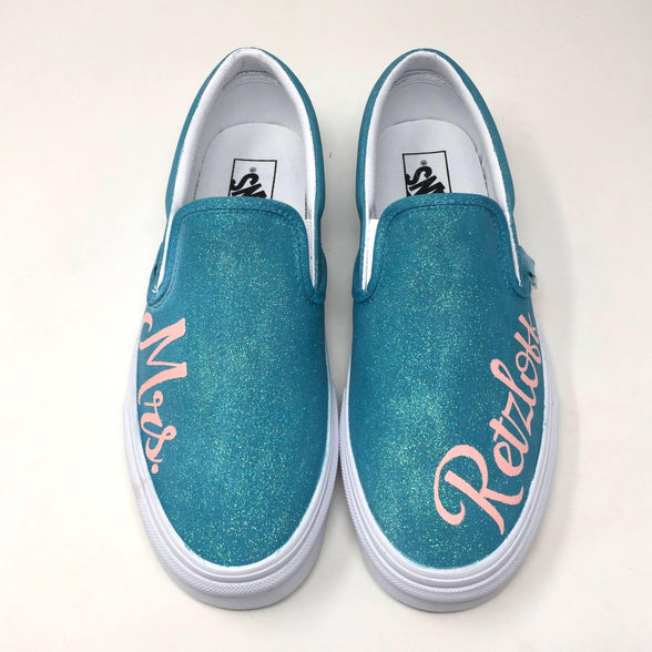 Teal Mrs. Wedding Shoes