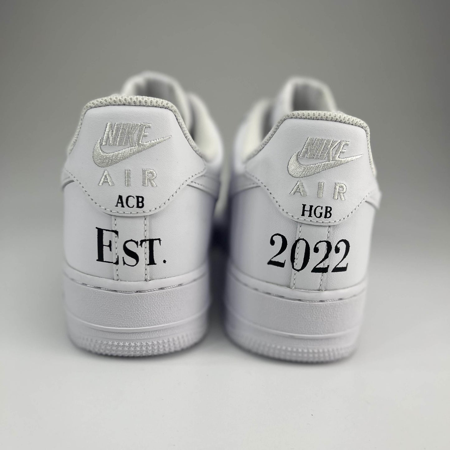 Hand Painted with Wedding Date on Air Force 1 Sneaker Shoes