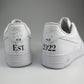 Hand Painted with Wedding Date on Air Force 1 Sneaker Shoes. Has Established Wedding Year