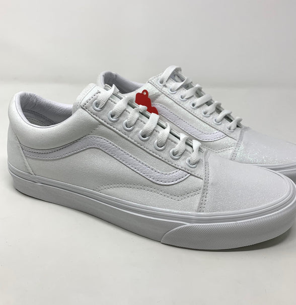 White Glitter Old Skool Vans - ButterMakesMeHappy