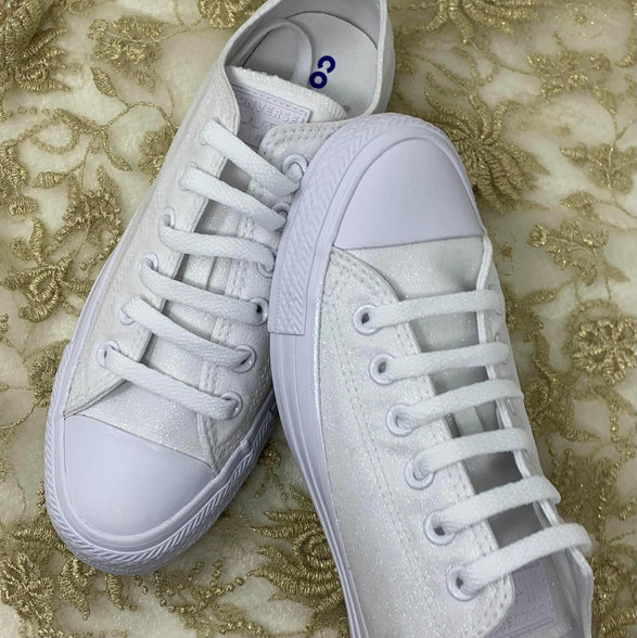 White Glitter Converse - ButterMakesMeHappy