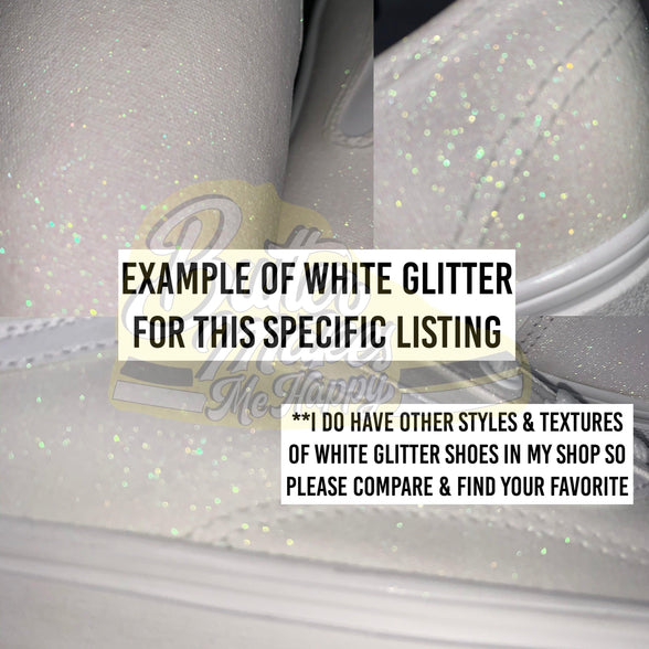 White Glitter TOMS - ButterMakesMeHappy