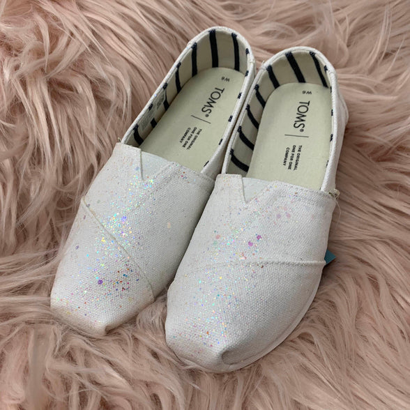 White Crystal Glitter TOMS - ButterMakesMeHappy